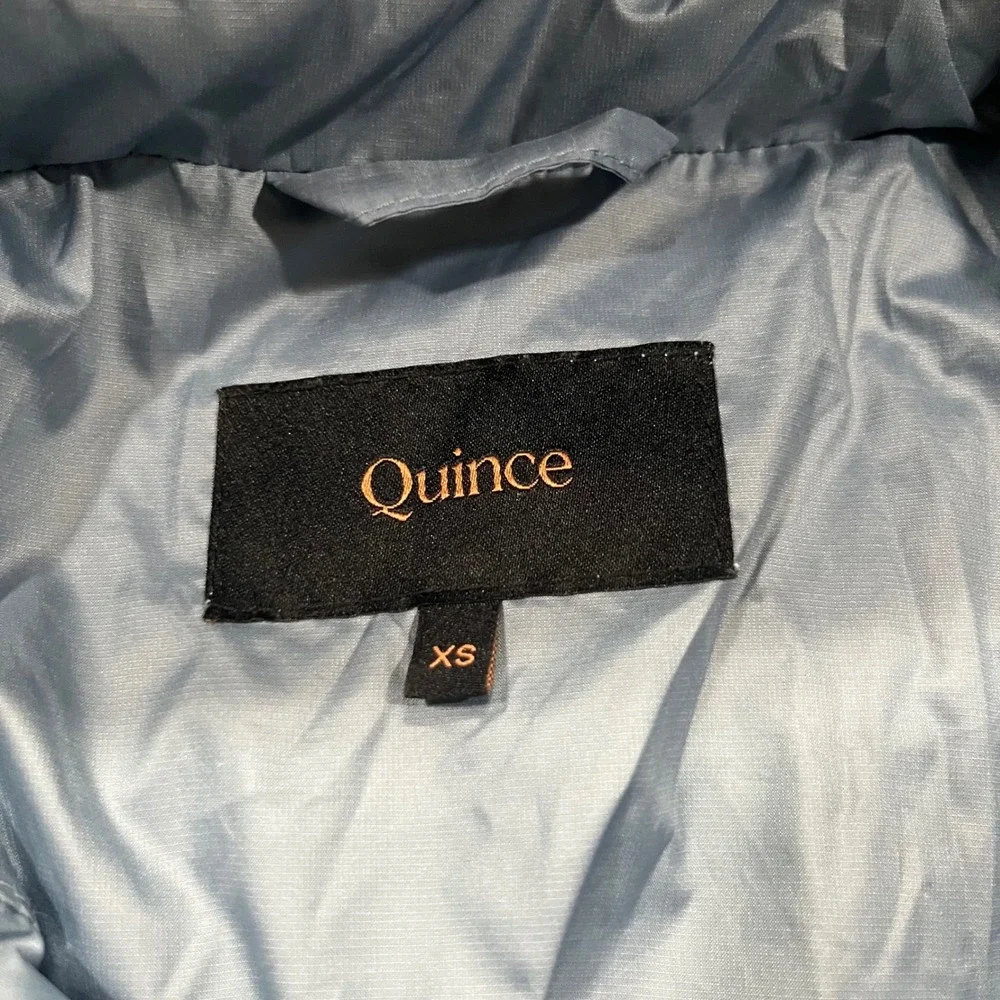 Quince Womens Lightweight Hooded Puffer Jacket Light Blue XS Quilted Coat